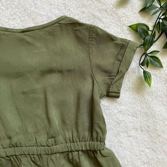 Old Navy Baby Romper 3-6M | Olive Green Button-Front EUC - Picture 12 of 16